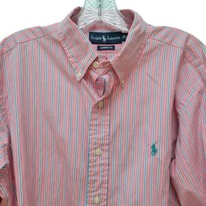 RALPH LAUREN | Classic Fit Pink Striped Button-down, Sz. 16 34/35